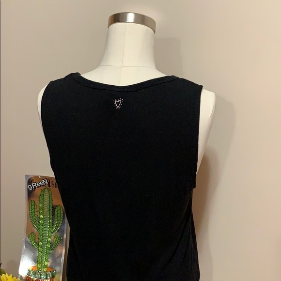 Betsey Johnson | Black Yoga Wine Feelin Fine Tank Top | Vacation Casual Shirt - Picture 5 of 8